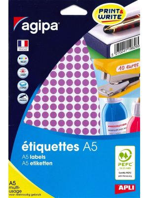 Etikety A5 8 mm fialové