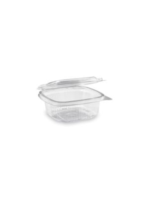 Miska (rPET) s viečkom hranatá priehľadná 250ml [50 ks]