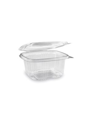 Miska (rPET) s viečkom hranatá priehľadná 500ml [50 ks]