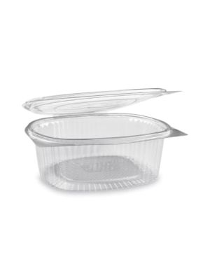 Miska (rPET) s viečkom oválna priehľadná 1500ml [50 ks]