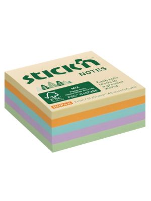 Samolepiaca mini kocka 51x51mm lúčny mix pastelových farieb 240 lístkov