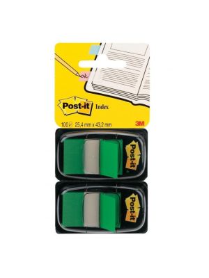 Záložky Post-it Index široké 25,4x43,2 zelená 2ks