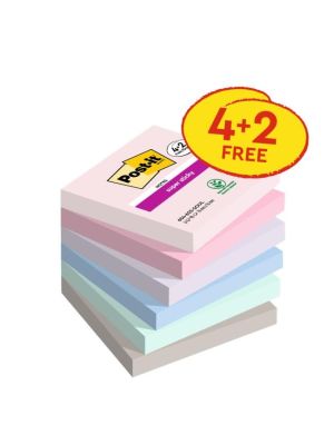 Bloček kocka Post-it Soulful 76x76, 4 + 2 Zadarmo, 90 lístkov v bločku