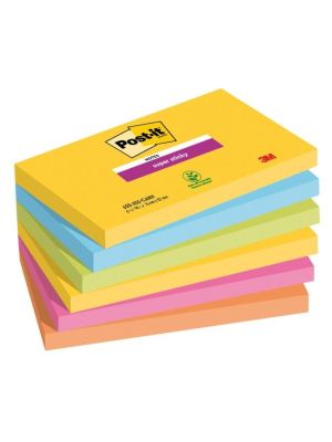 Bloček Post-it Super Sticky CARNIVAL, veľkosť 76 x127 mm 6 bločkov po 90 lístkov