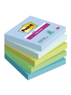 Bloček Post-it Super Sticky OASIS, veľkosť 76x76 mm, 5 bločkov po 90 lístkov