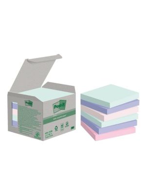 Bloček Post-it Super Sticky NATURE, pastelové farby, veľkosť 76x76 mm, 6 bločkov po 100 lístkov