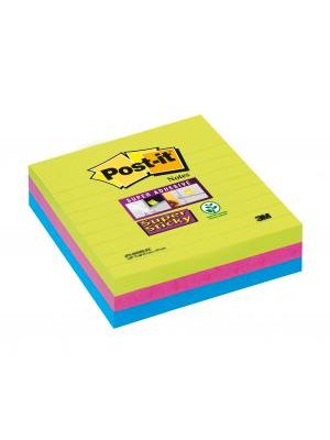 Bločky Post-it linajkové 101x101mm modré, zelené, ružové