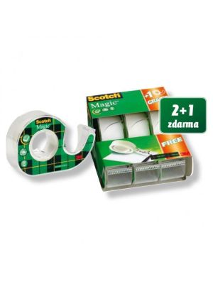 Lepiaca páska Scotch Magic 19mm x 7,5m s dispenzorom 2+1 zdarma
