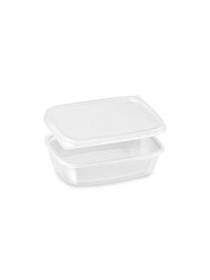 Miska (PP) hranatá priehľadná 125ml + viečko [250 sád]