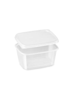 Miska (PP) hranatá priehľadná 250ml + viečko [250 sád]