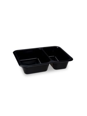 Menu misa (PP) Reware Lunch vratná 2dielna čierna 227 x 178 x 49 mm [20 ks]