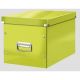 Štvorcová škatuľa Click & Store A4 metalická zelená