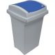 Odpadkový kôš na triedenie odpadu - plastový s modrým vekom, 50 l