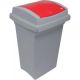 Odpadkový kôš na triedenie odpadu - plastový s červeným vekom, 50 l
